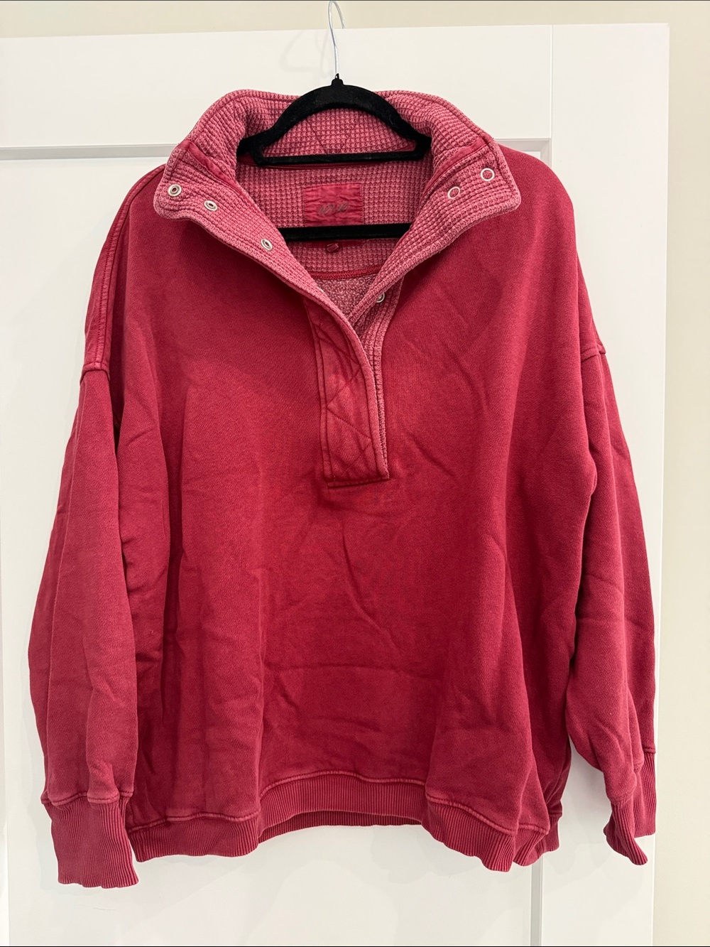 Aerie getaway quarter zip in cherry tart - Picture 7 of 7